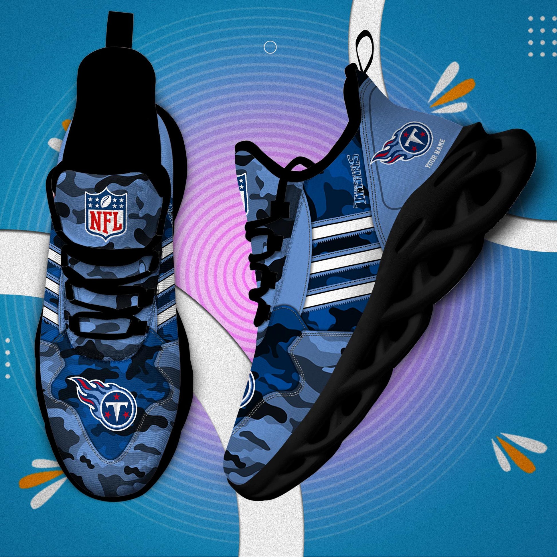 FoxnFish Tennessee Titans Max Soul Shoes Sneakers For Men And Women