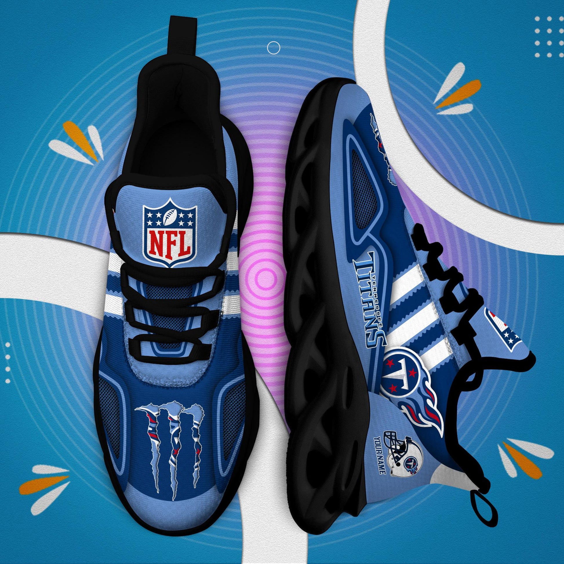 FoxnFish Tennessee Titans Max Soul Shoes Sneakers For Men And Women