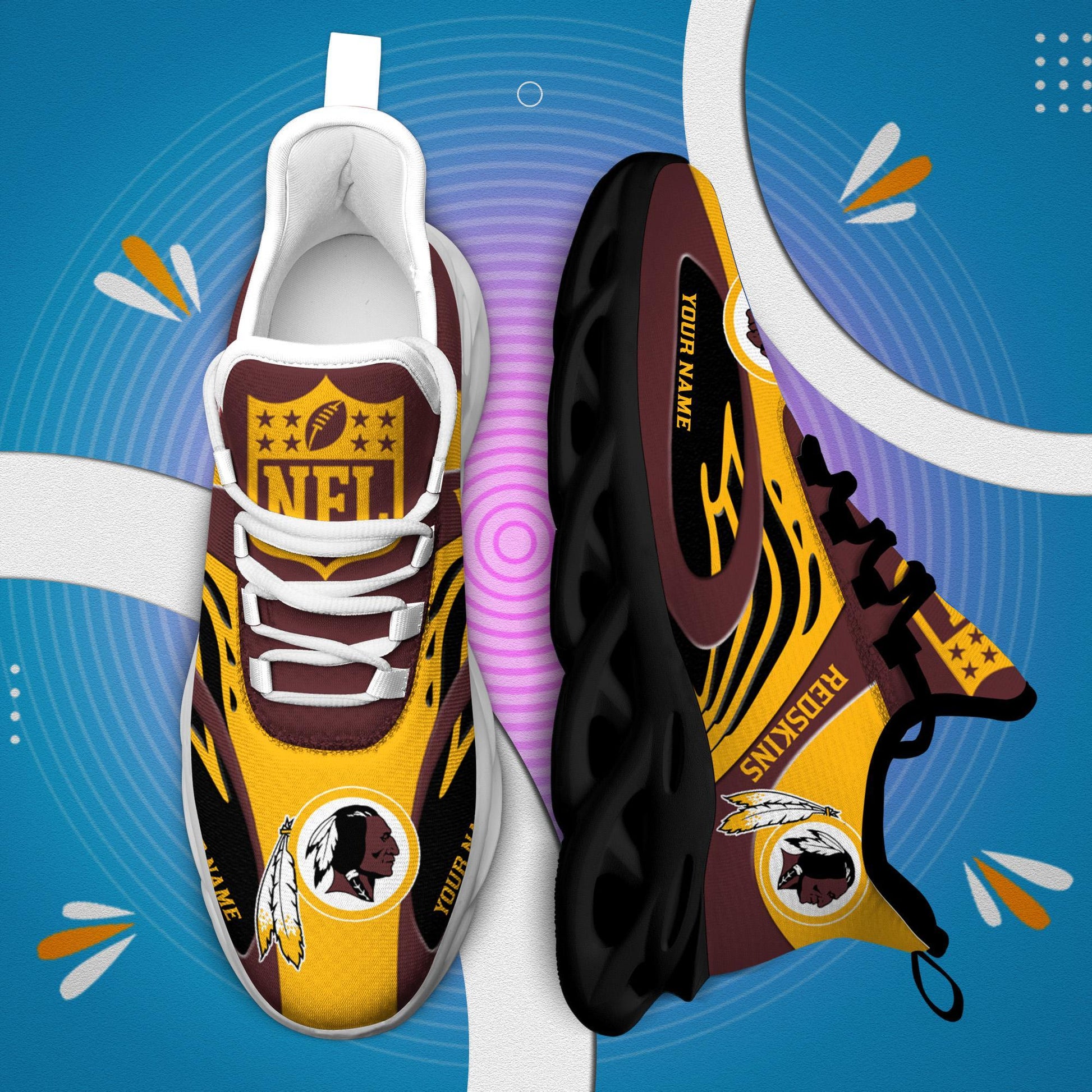 Arcticfootwear Washington Redskins Max Soul Shoes Sneakers For Men And Women