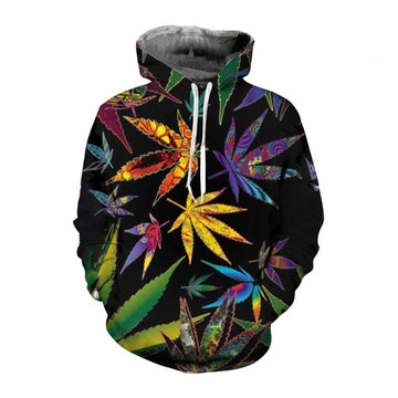 Order Your Own Trippy Weed Leaf Ugly Christmas Sweater All Over Print Sweatshirt MWM264213 - Maxwell Mart - Maxwell Mart