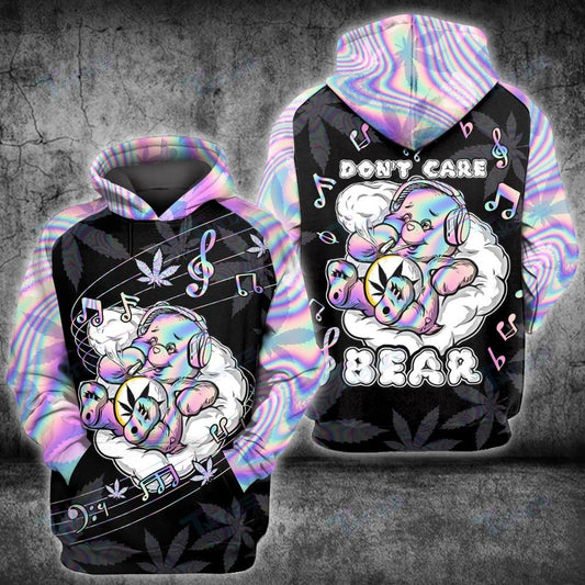 Order Your Own Weed Leaf Don’T Care Bear Music 3D All Over Print Hoodie Zip-Up Hoodie MWM264370 - Maxwell Mart - Maxwell Mart