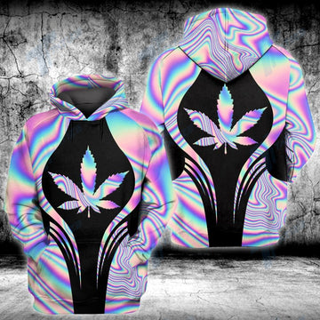 Order Your Own Weed Leaf Hologram Pattern 3D All Print Hoodie Zip- Up Hoodie MWM264208 - Maxwell Mart - Maxwell Mart