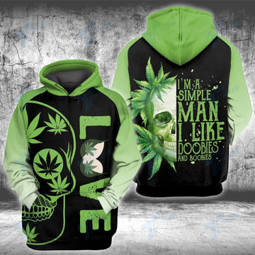 Order Your Own Weed I’M Simple Man Like Doobies And Boobies 3D All Over Print Hoodie Zip-Up Hoodie MWM263175 - Maxwell Mart - Maxwell Mart