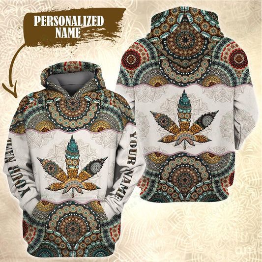 Order Your Own Personalized Weed Leaf Mandala Custom Name 3D All Over Print Hoodie Zip-Up Hoodie MWM263946 - Maxwell Mart - Maxwell Mart