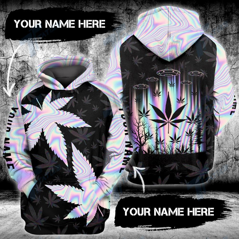 Order Your Own Personalized Custom Name Hologram Weed Alien 3D All Over Print Hoodie Zip-Up Hoodie MWM264539 - Maxwell Mart - Maxwell Mart