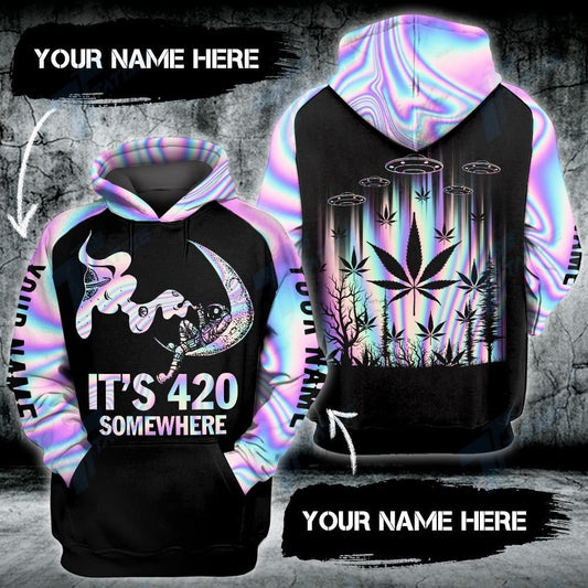 Order Your Own Personalized Custom Name Weed Hologram It’S Somewhere 3D All Over Print Hoodie Zip-Up Hoodie MWM264090 - Maxwell Mart - Maxwell Mart