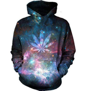 Order Your Own Galaxy Space Weed Leaf Floating 3D All Print Hoodie Zip- Up Hoodie MWM262981 - Maxwell Mart - Maxwell Mart