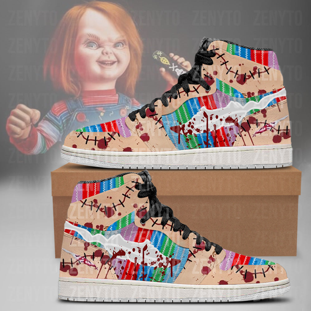 Chucky Halloween Air Jordan 1 High Top Shoes Version 2