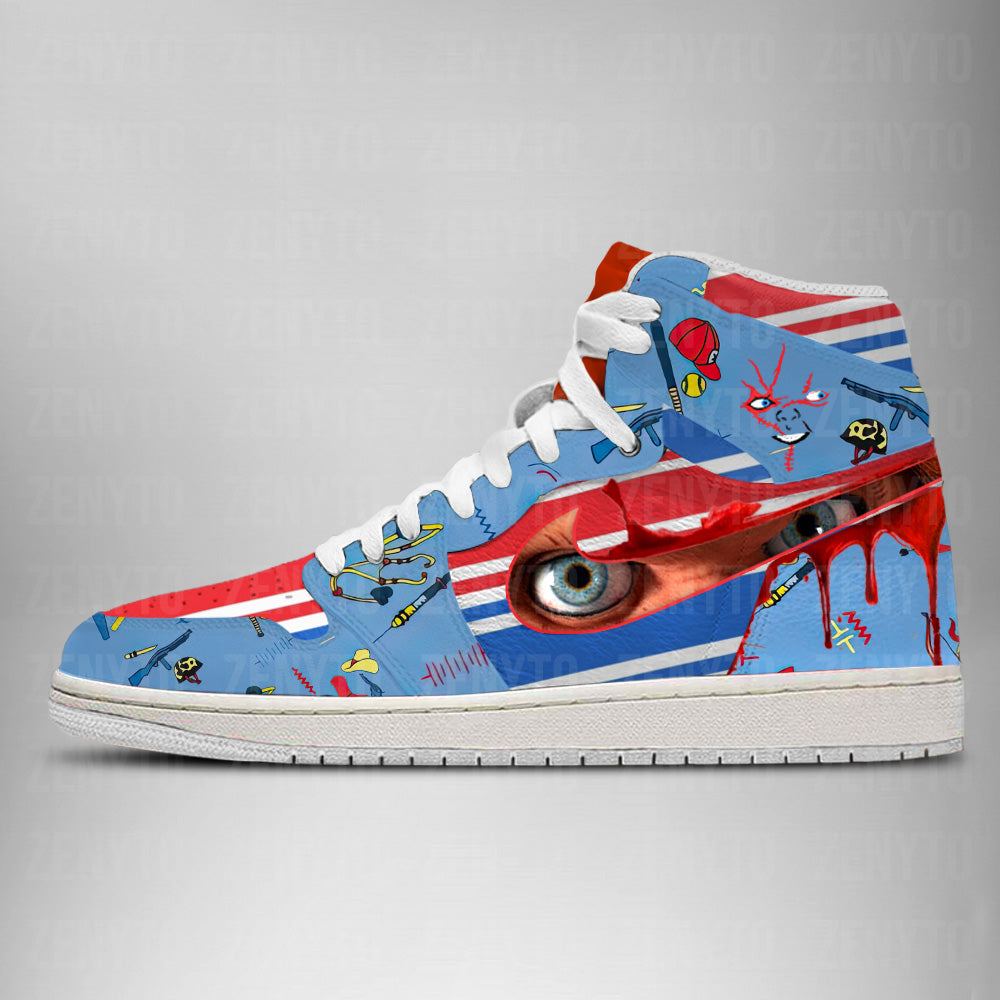 Chucky Halloween Air Jordan 1 High Top Shoes Version 4