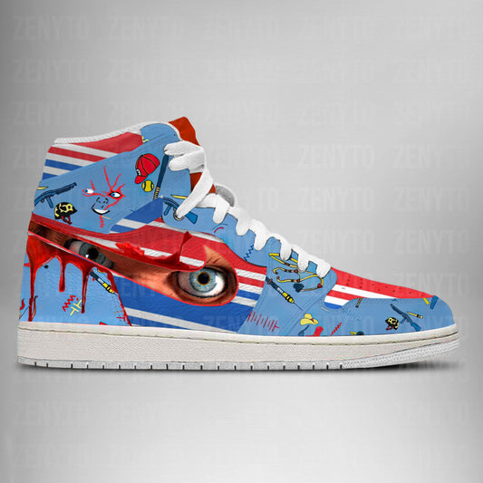 Chucky Halloween Air Jordan 1 High Top Shoes Version 4