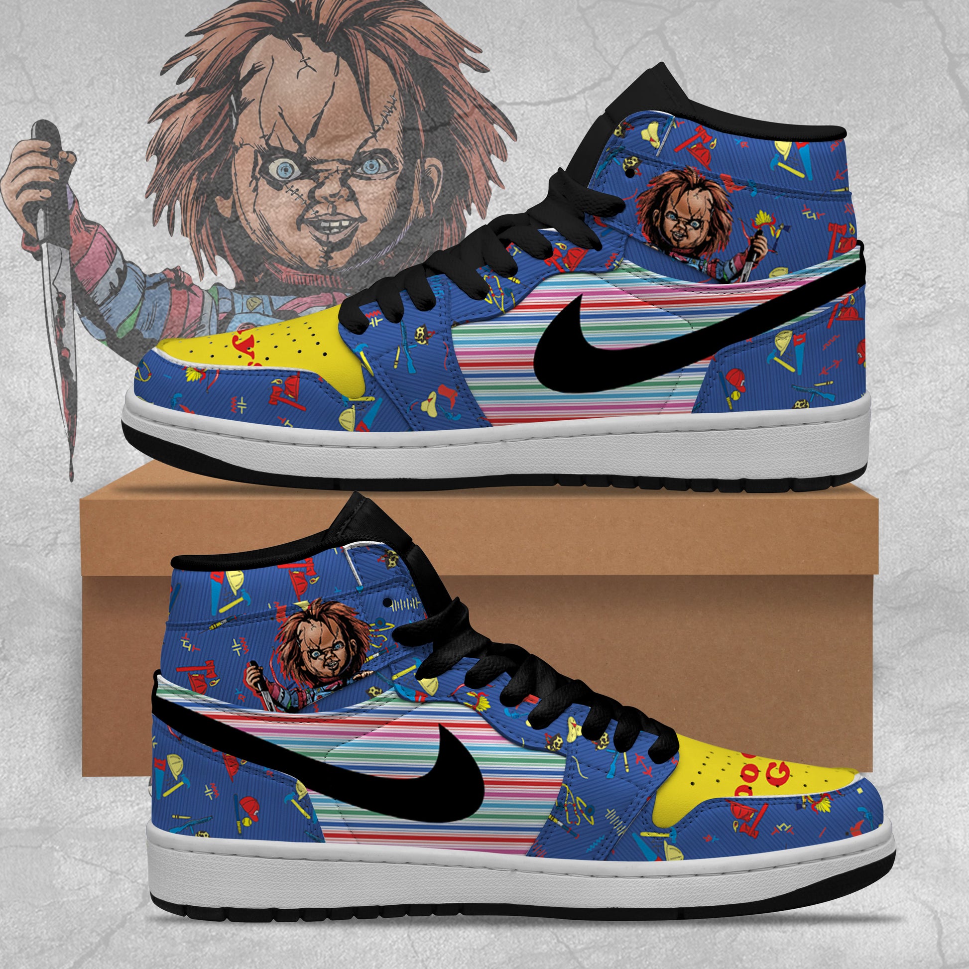 Chucky Halloween Air Jordan 1 High Top Shoes Version 6