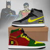 DC Batman & Robin Air Jordan 1 High Top Shoes