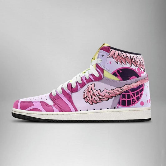 Doflamingo One Piece Air Jordan 1 High Top Shoes SMDOPA1 - Shoesmates