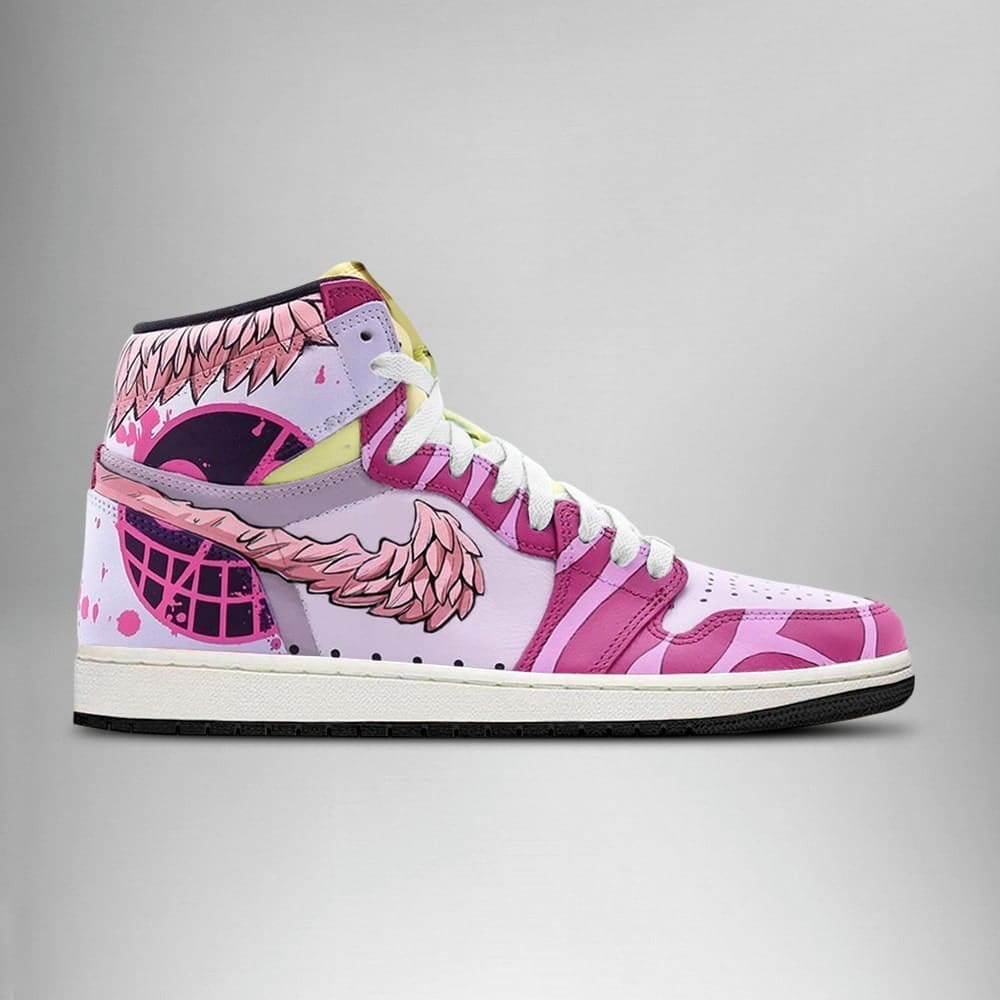 Doflamingo One Piece Air Jordan 1 High Top Shoes SMDOPA1 - Shoesmates