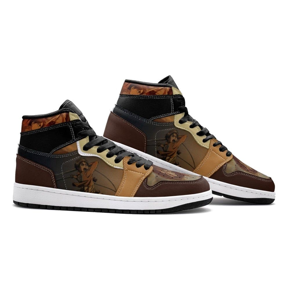 Eren Yeager Shingeki No Kyojin Air Jordan 1 High Top Shoes