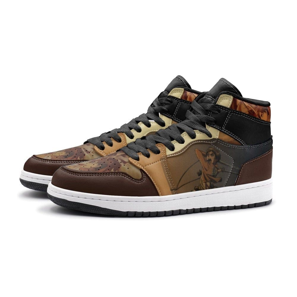 Eren Yeager Shingeki No Kyojin Air Jordan 1 High Top Shoes