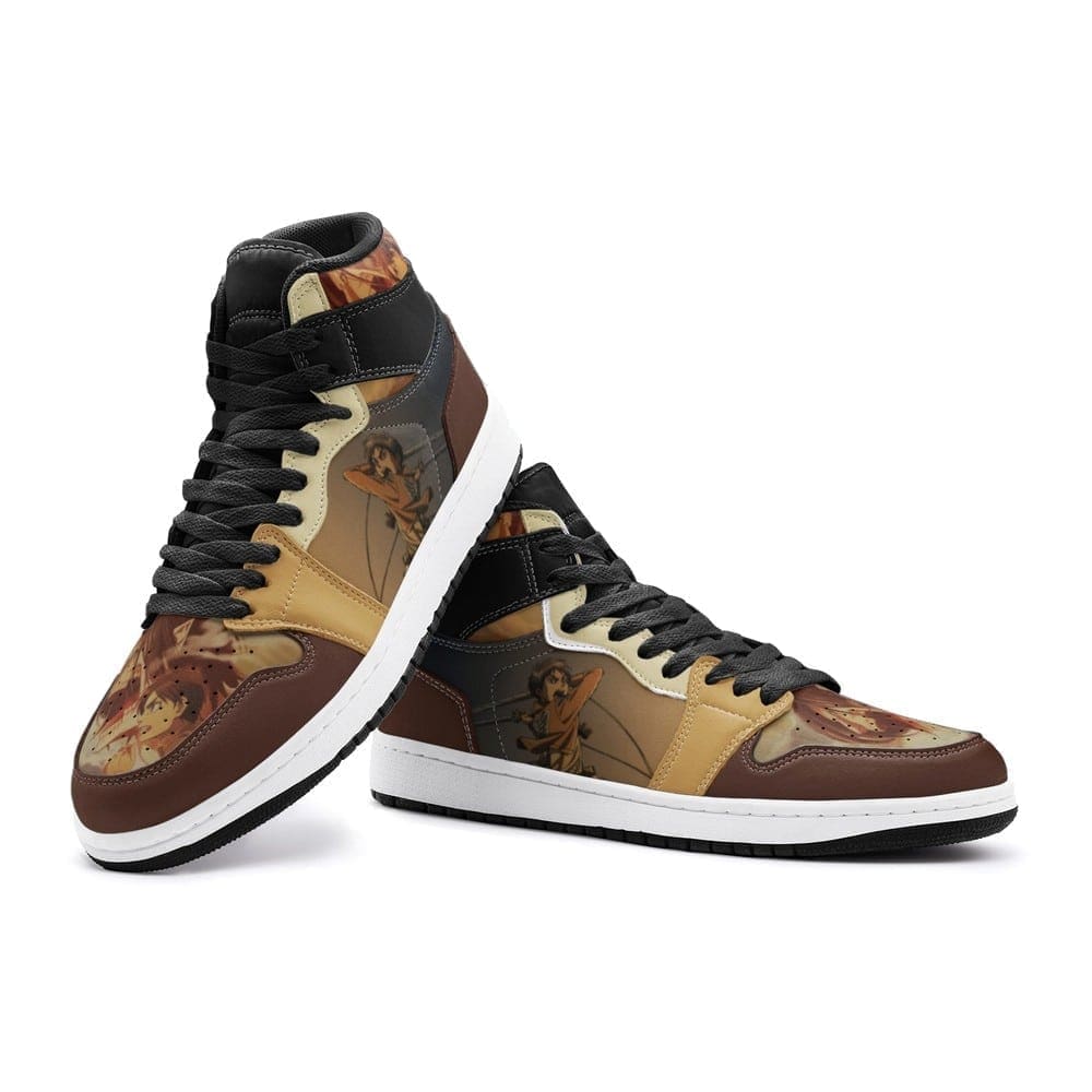 Eren Yeager Shingeki No Kyojin Air Jordan 1 High Top Shoes