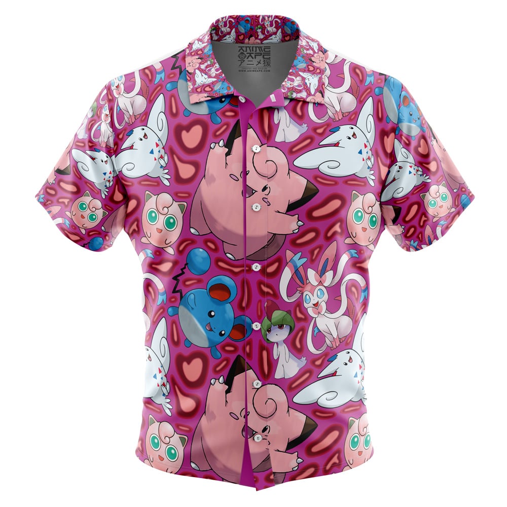 Fairy Type Pokemon Pokemon Button Up Hawaiian Shirt