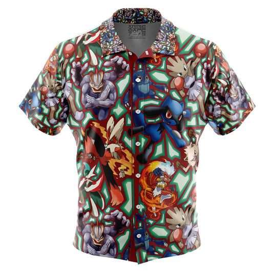 Fighting Type Pokemon Pokemon Button Up Hawaiian Shirt