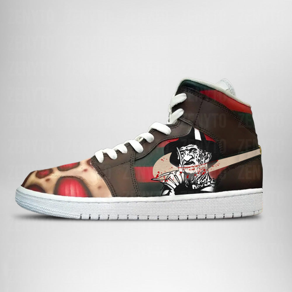 Freddy Krueger Halloween Air Jordan 1 High Top Shoes Version 4