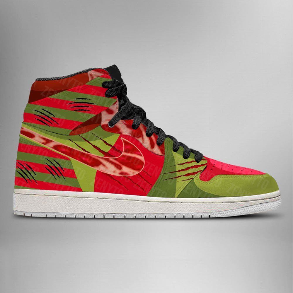 Freddy Krueger Halloween Air Jordan 1 High Top Shoes Version 6