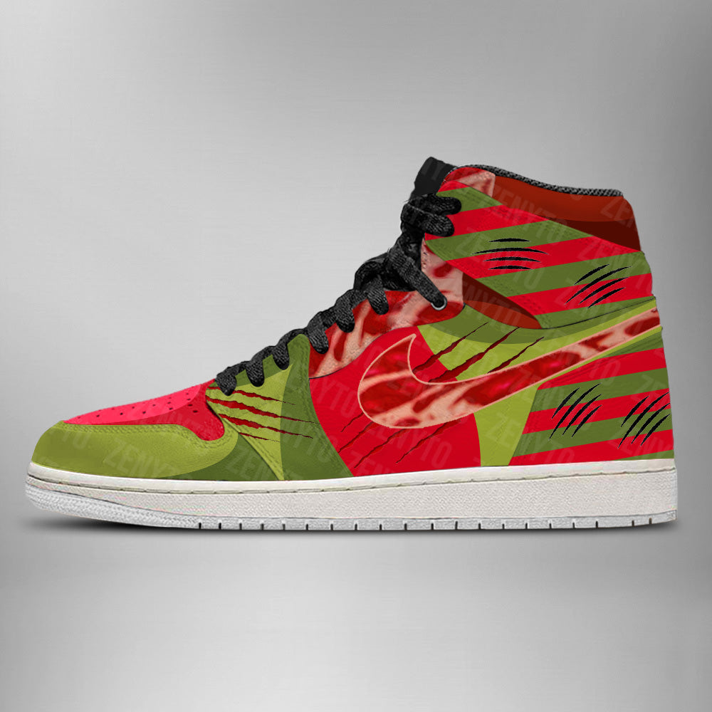 Freddy Krueger Halloween Air Jordan 1 High Top Shoes Version 6