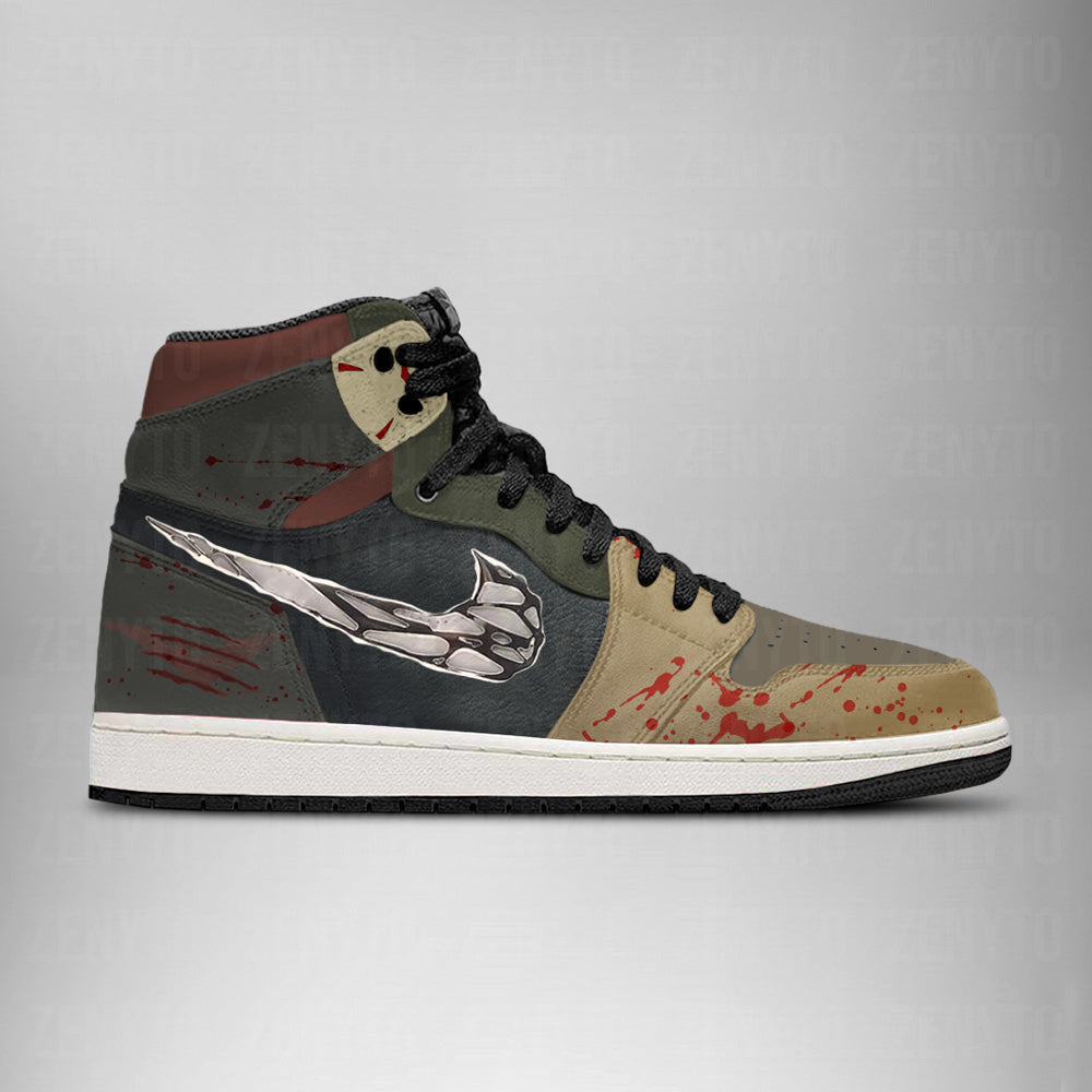 Freddy vs Jason Halloween Air Jordan 1 High Top Shoes