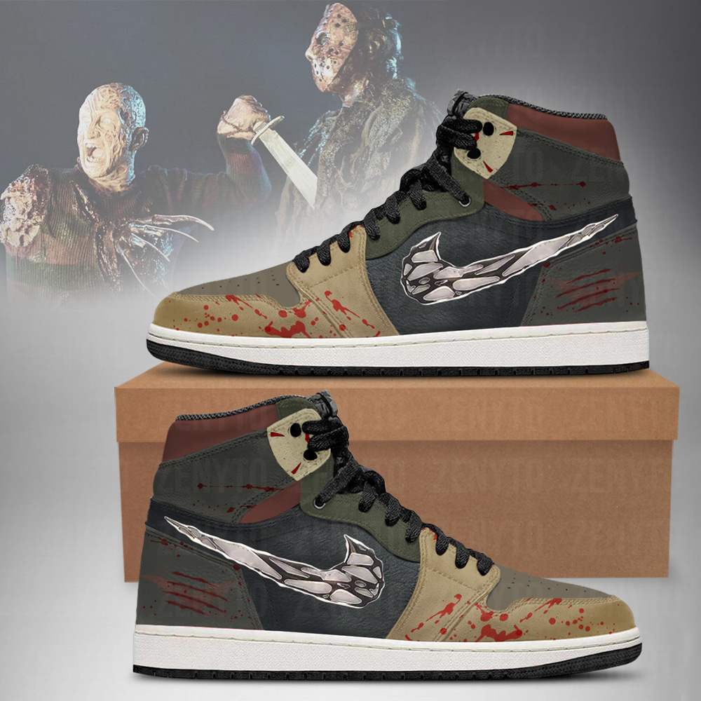 Freddy vs Jason Halloween Air Jordan 1 High Top Shoes