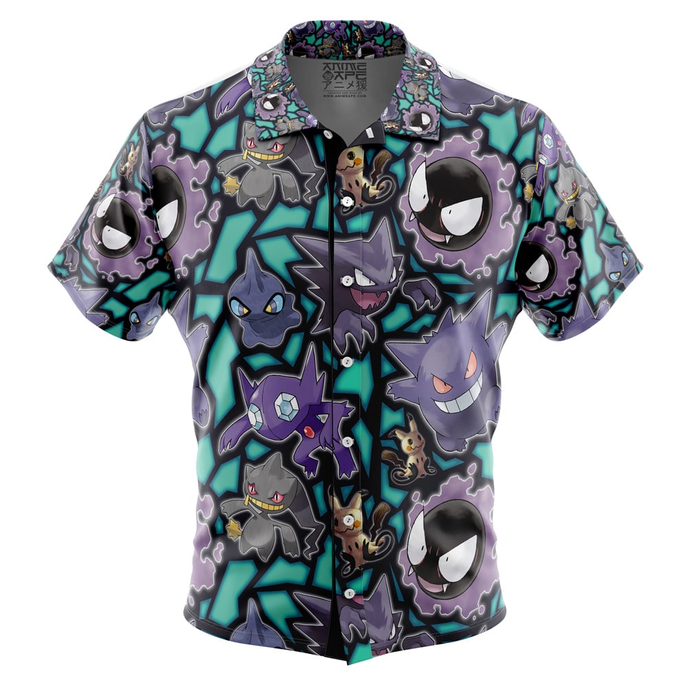 Ghost Type Pokemon Pokemon Button Up Hawaiian Shirt