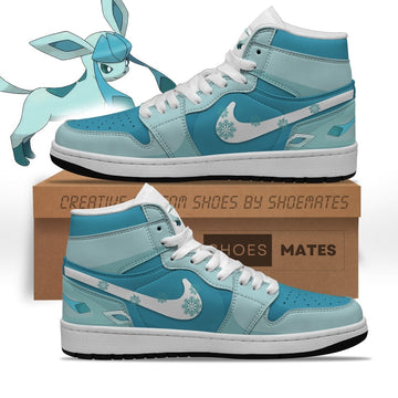 Glaceon Pokemon Air Jordan 1 High Top Shoes