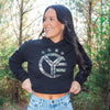 Camo Whiskey Riff Women's Fleece Crop Hoodie