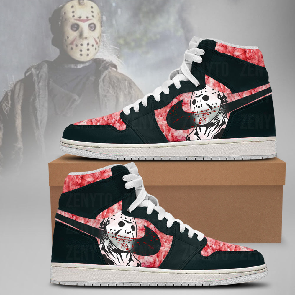 Jason Voorhees Halloween Air Jordan 1 High Top Shoes Version 3