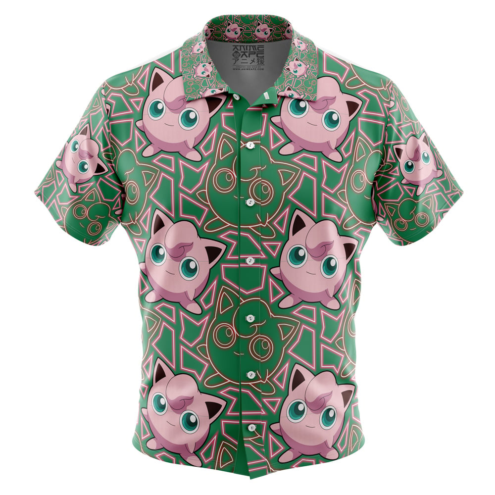 Jigglypuff Pokemon Button Up Hawaiian Shirt