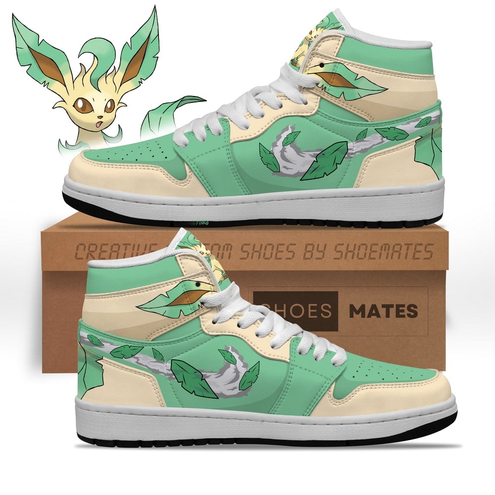 Leafeon Pokemon Air Jordan 1 High Top Shoes