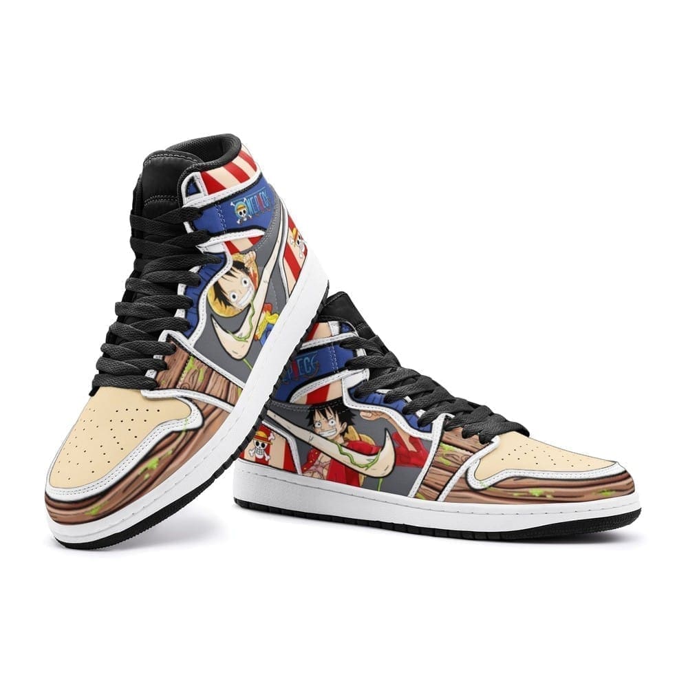 Luffy One Piece Air Jordan 1 High Top Shoes SMLOPA1 - Shoesmates