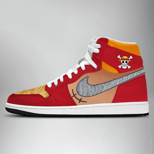 Luffy One Piece Air Jordan 1 High Top Shoes SMLOPA2 - Shoesmates