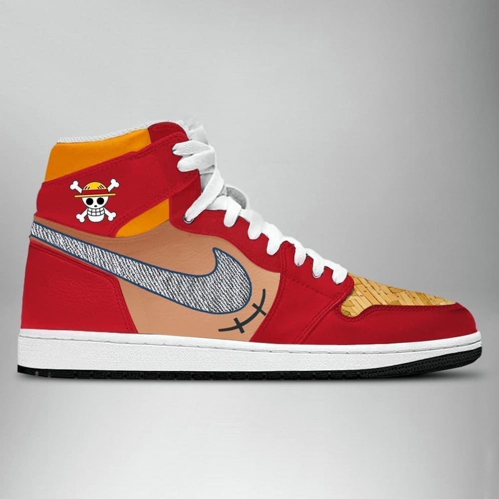 Luffy One Piece Air Jordan 1 High Top Shoes SMLOPA2 - Shoesmates