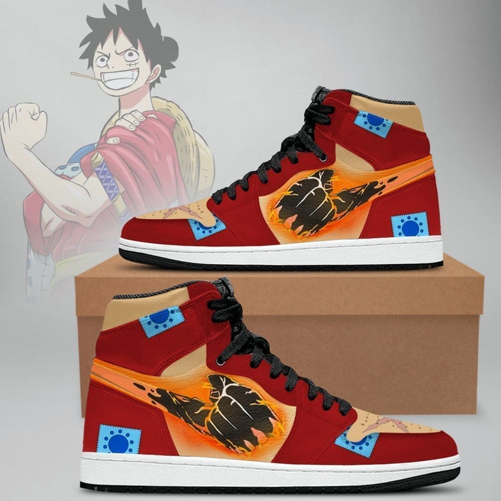 Luffy One Piece Air Jordan 1 High Top Shoes SMLOPA3 - Shoesmates