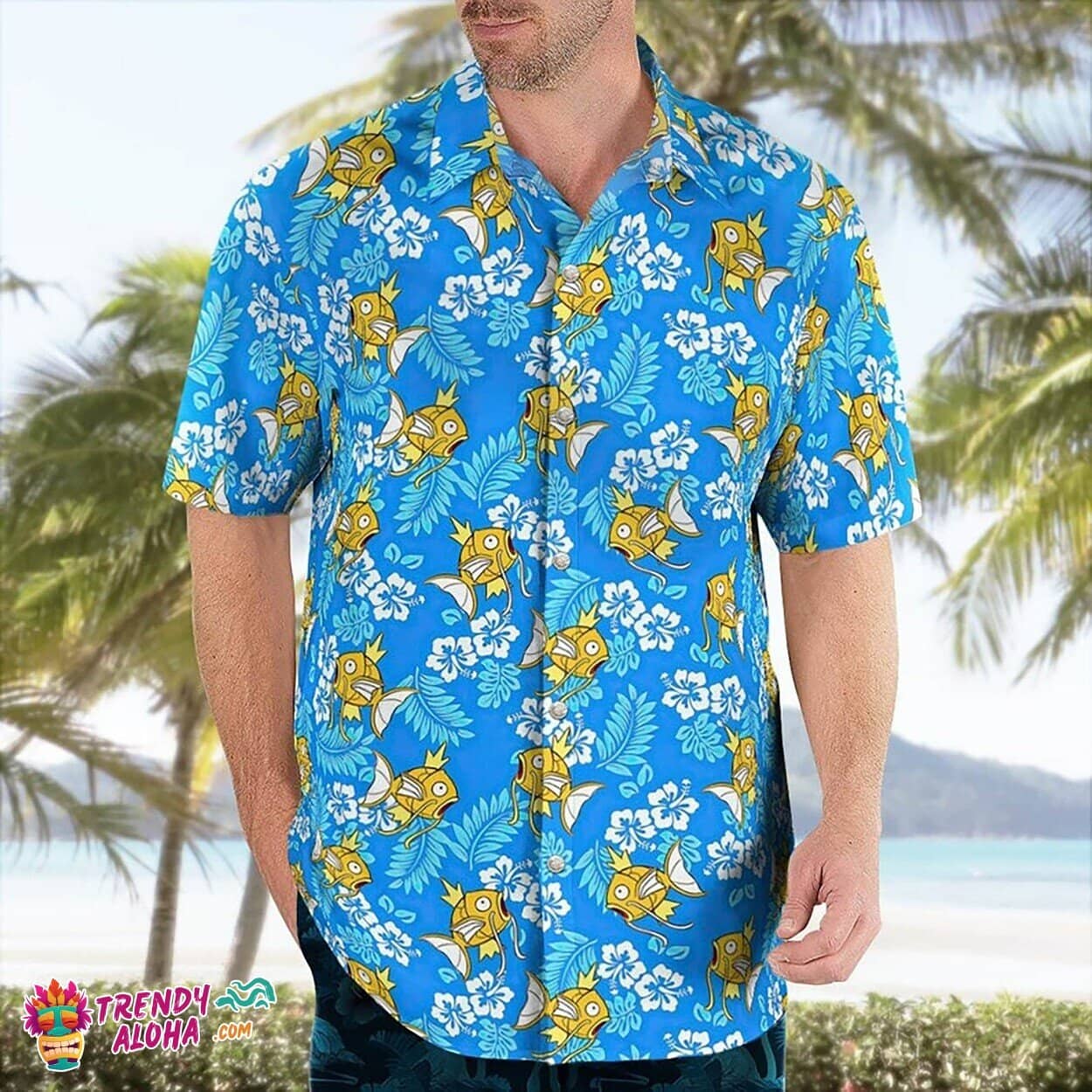 Magikarp Pikachu Summer Vacation Tropical Family Hawaiian Shirt