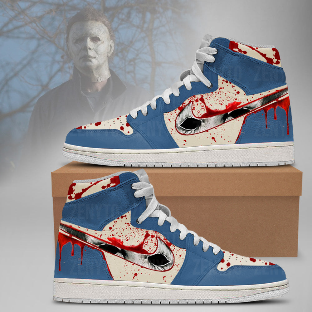 Michael Myers Halloween Air Jordan 1 High Top Shoes Version 4