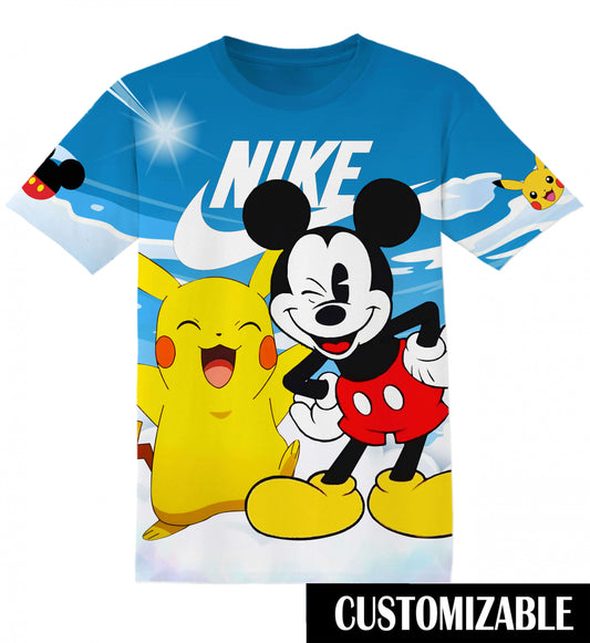 Mickey Pokemon Friends Mickey Tshirt Pikachu Tshirt Adult And Kid Tshirt