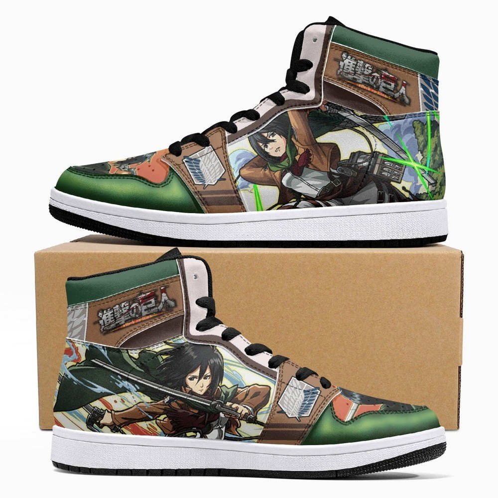 Mikasa Ackerman Survey Corps Shingeki No Kyojin JD1 High Top Shoes