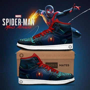 Miles Morales Spiderman Air Jordan 1 High Top Shoes