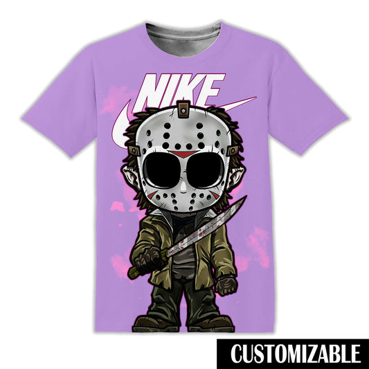 Custom Color Neon Violet Cute Jason Voorhees X Brand Halloween Gift For Horror Fan Shirt, Killers Horror Movie Shirt Adult And Kid Tshirt Hoodie