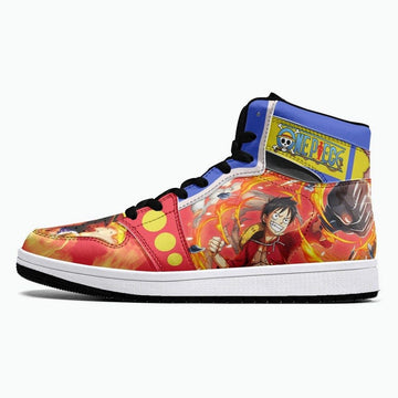 Monkey D. Luffy Red Hawk One Piece JD1 High Top Shoes - Shoesmates