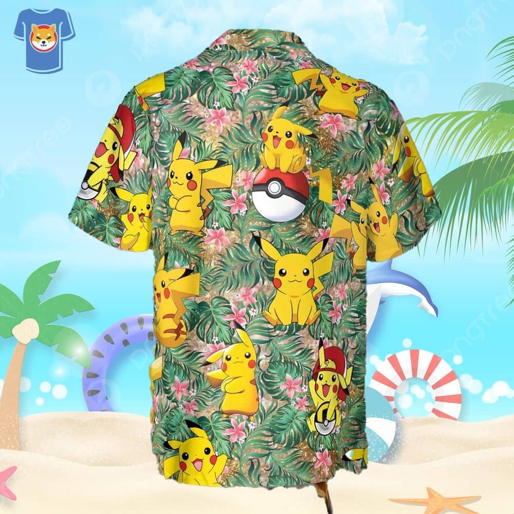 Pikachu Pkm Pattern 3D Hawaiian Shirt Summer Gift For Men And Women