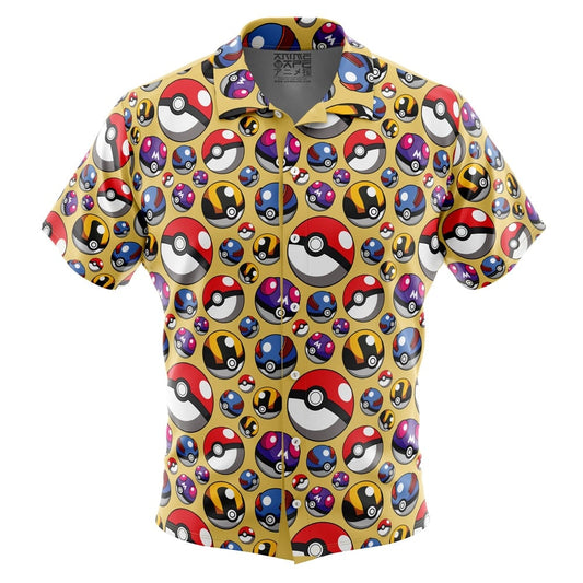 Poke Balls Pokemon Button Up Hawaiian Shirt