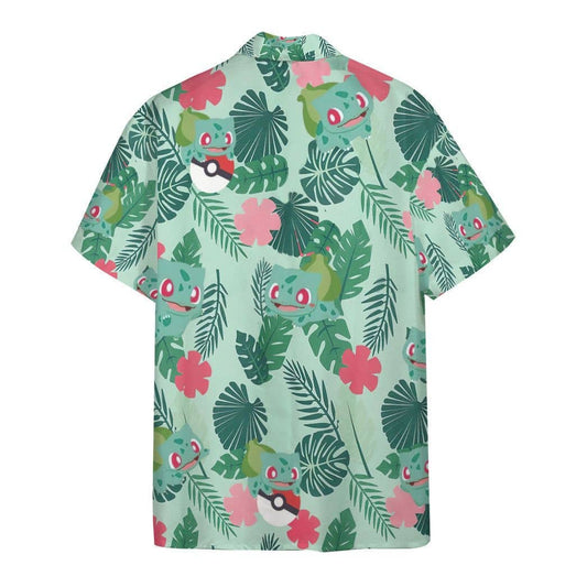 Pokemon Hawaiian Shirt Bulbasaur Tropical Green Hawaii Shirt Pokemon