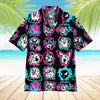 Pokemon Hawaiian Shirt Ghost Pokemons Glowing Light Black Pink Hawaii