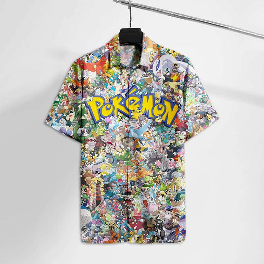 Pokemon Hawaiian Shirt Pkm All Pocket Monsters Hawaii Tshirt